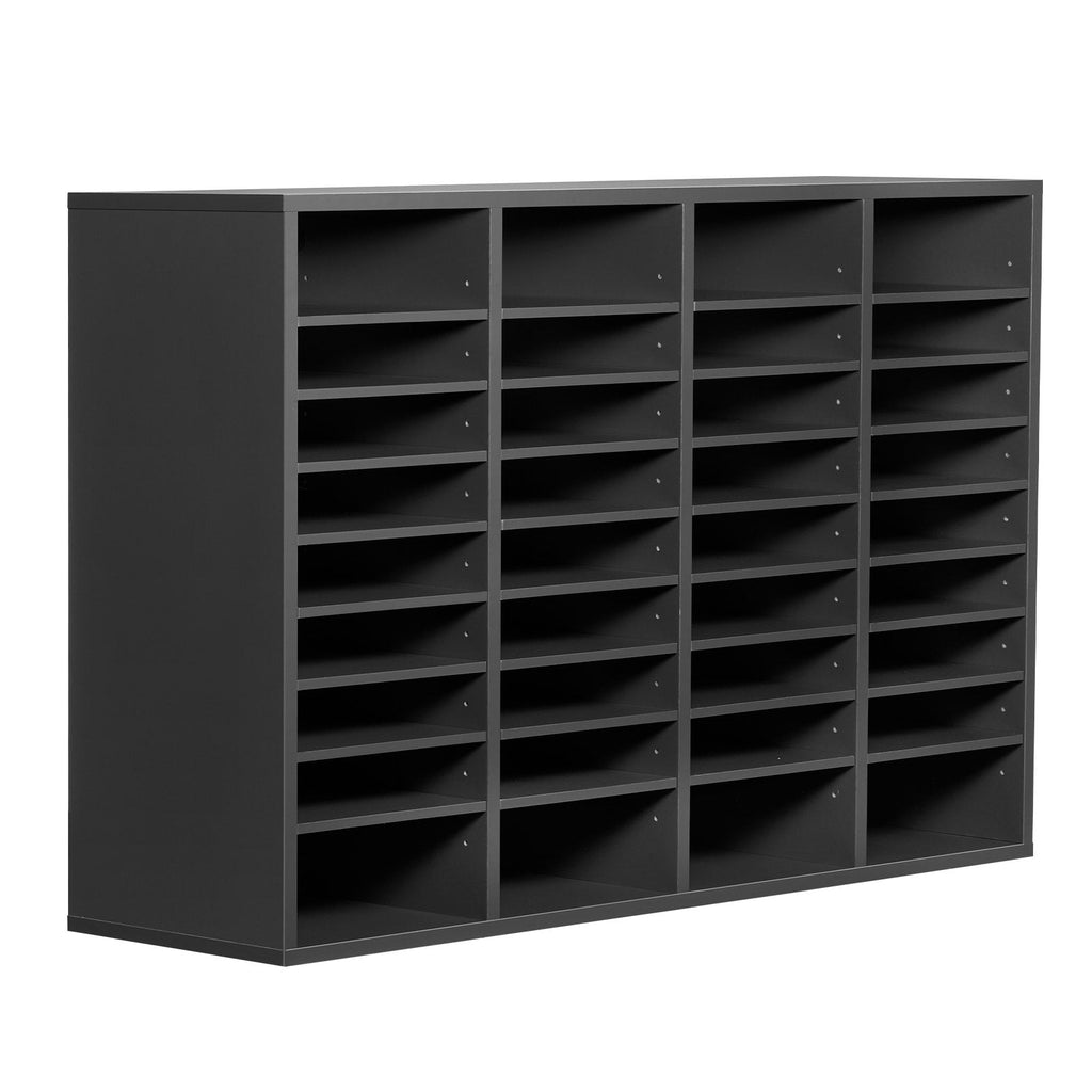 VEVOR Wooden Literature Organizer 36 Compartments with Adjustable Shelves Grey