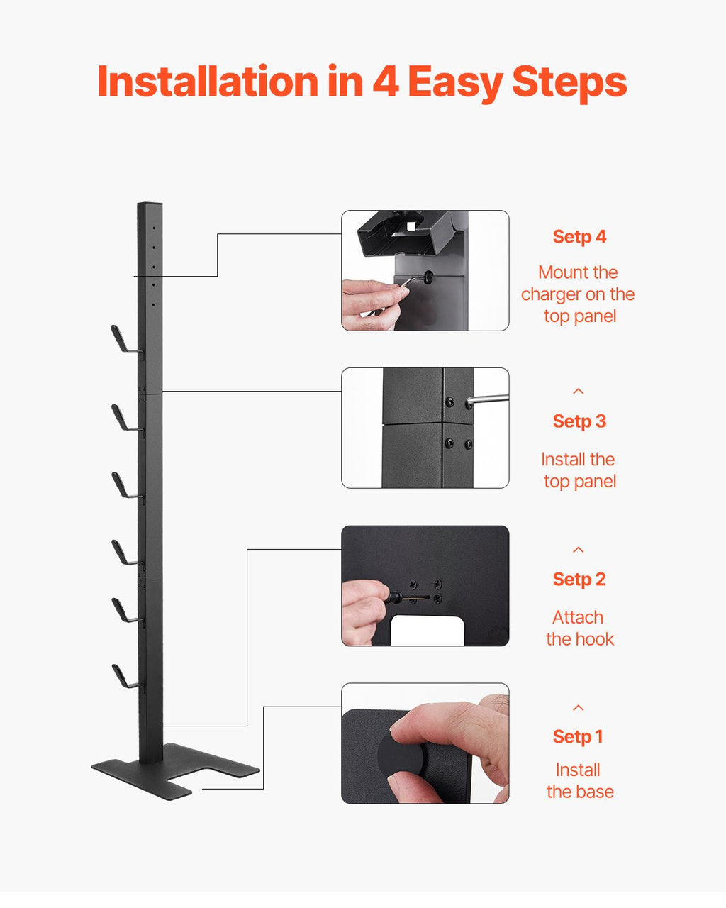 VEVOR Vacuum Stand for Dyson Multi-Models Storage Bracket Holder with 6 Hooks