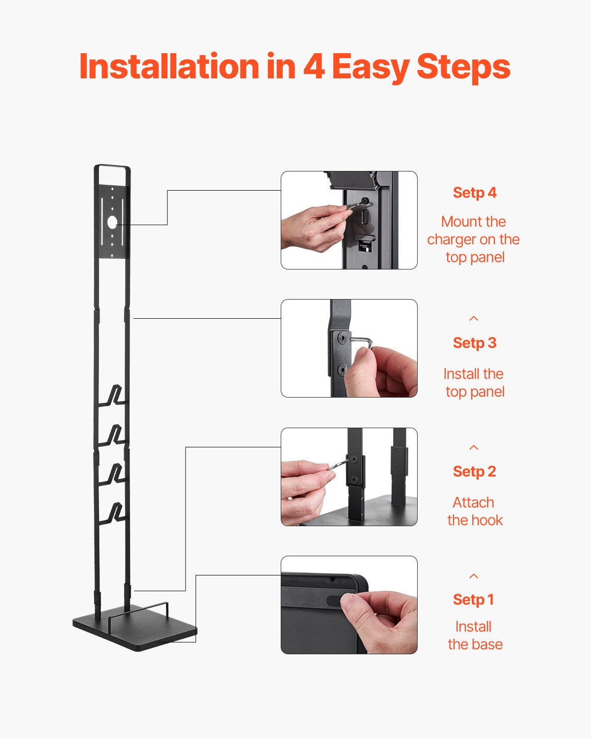 VEVOR Vacuum Stand for Dyson Multi-Models Storage Bracket Holder with 4 Hooks