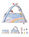 VEVOR Baby Play Gym Mat Tummy Time Activity Mat with 6 Sensory Toy 35.0" x 35.0"