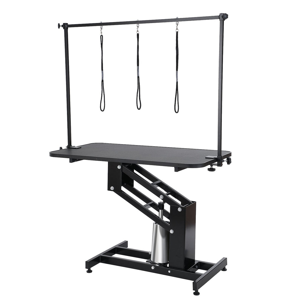 VEVOR 43" Hydraulic Pet Grooming Table, Heavy Duty Dog Grooming Arm for Medium/ Small Dogs, Height Adjustable Dog Grooming Station, Anti Slip Tabletop /Dog Grooming Station, Max Bearing 400LBS