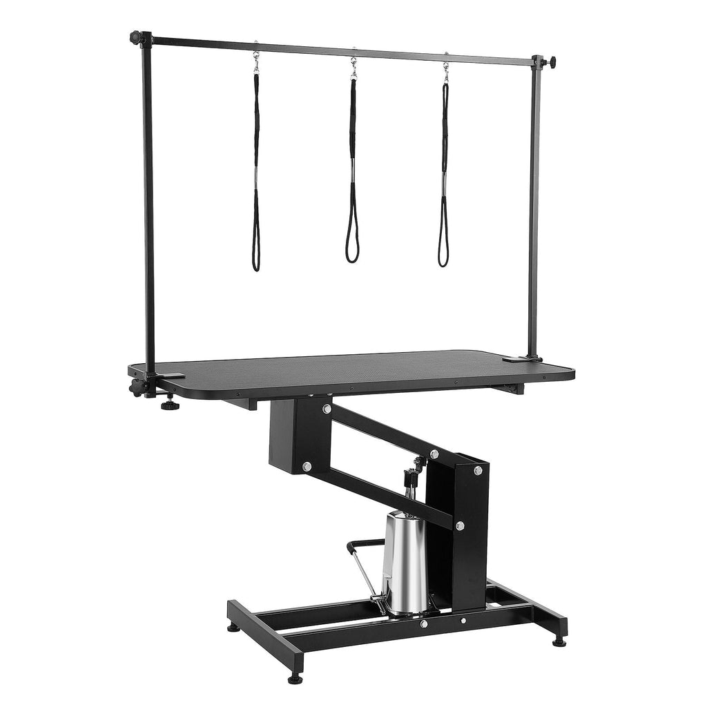 VEVOR 43" Hydraulic Pet Grooming Table, Heavy Duty Dog Grooming Arm for Medium/ Small Dogs, Height Adjustable Dog Grooming Station, Anti Slip Tabletop /Dog Grooming Station, Max Bearing 400LBS