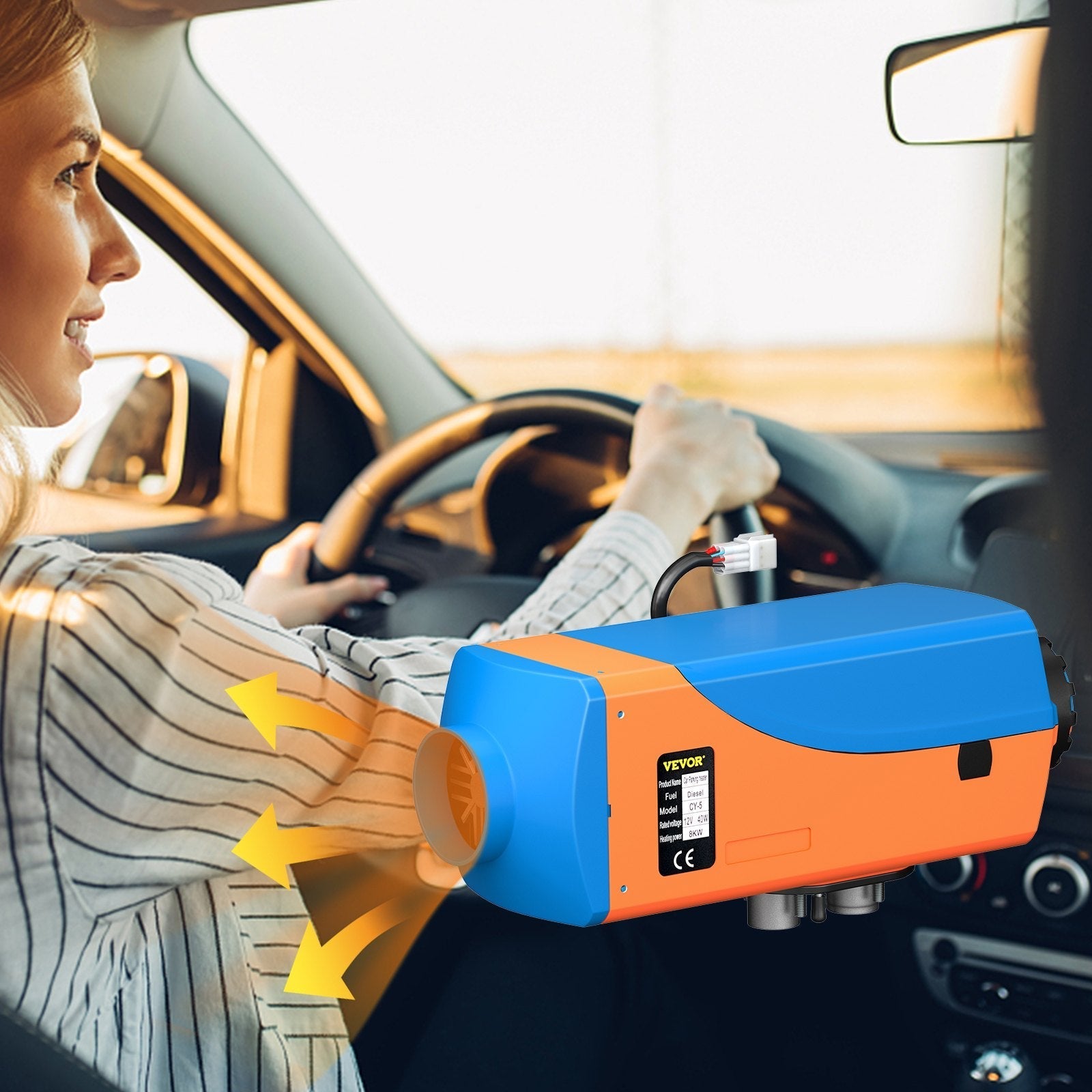 VEVOR Diesel Heater 12V Diesel Air Heater 8KW Diesel Parking Heater Remote Control with Blue Lcd Switch for Car Trucks Motor-home Boat Bus CAN (Blue &amp; Orange)
