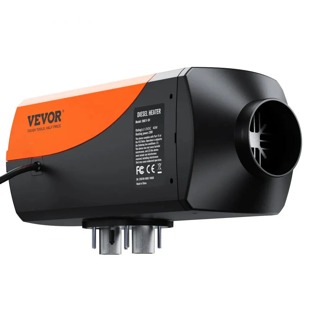 VEVOR Bluetooth App Control Diesel Air Heater, 12V 2KW Diesel Heater with Automatic Altitude Adjustment, Remote Control and LCD – Diesel Parking Heater for RV, Trailer, Camper, Van, Boat