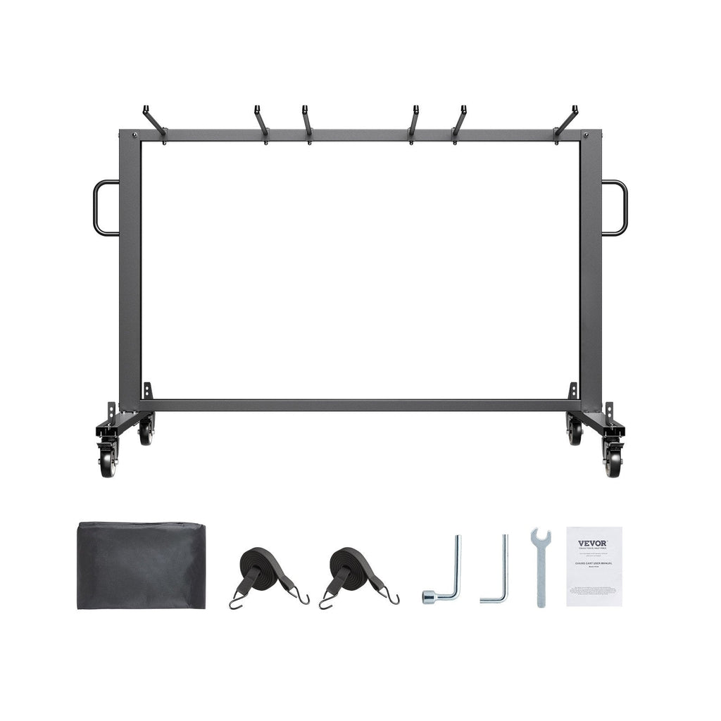 VEVOR Folding Chair Rack Cart for 42 Chairs or 12 Tables of 400 LBS with Wheels